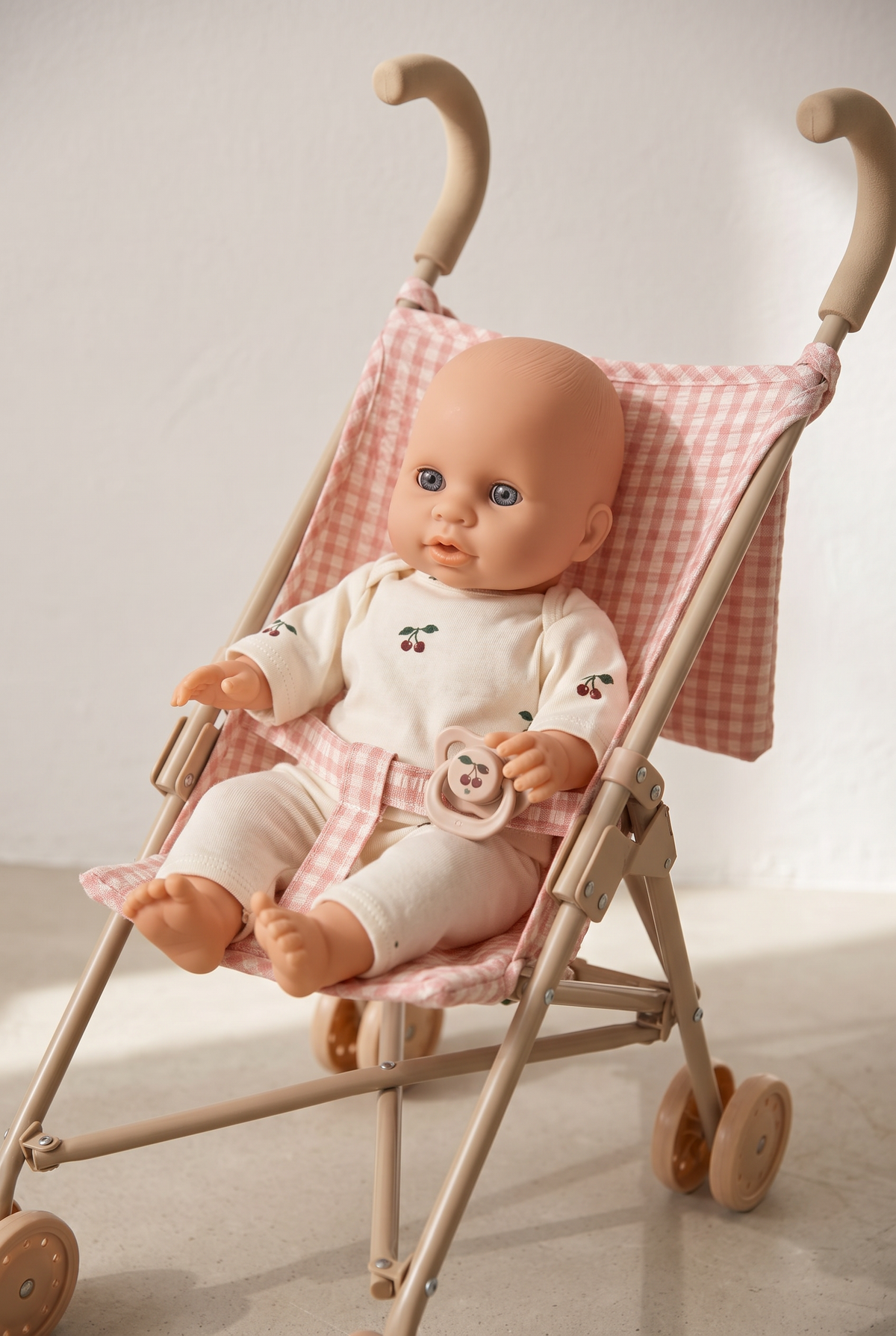 Poppy Doll Stroller Set - Pink Check