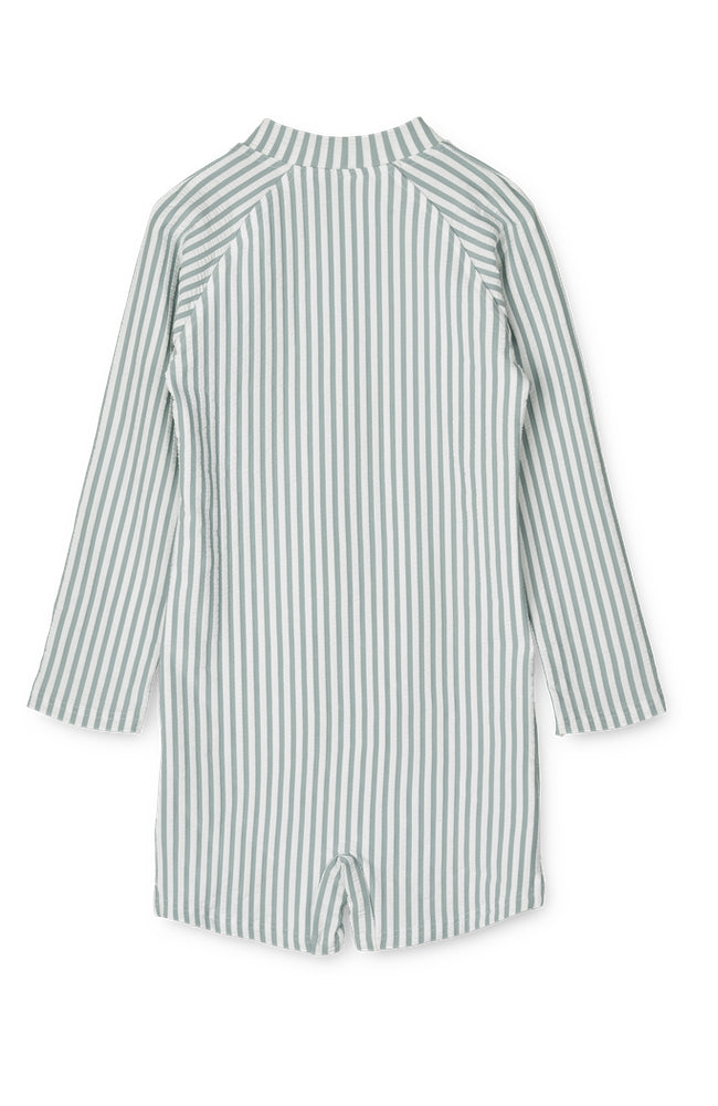 Max LS Swim Jumpsuit - Sea Blue/White