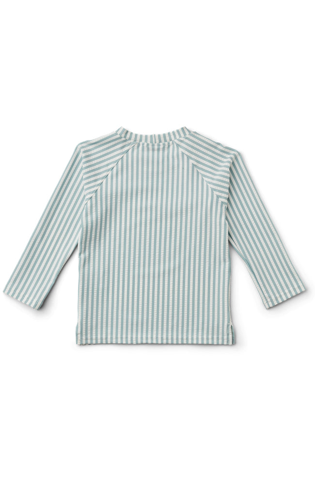 Noah Swim Tee - Stripe Sea Blue/White