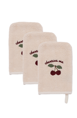3 Pack Washcloth Embroidery - Cherry