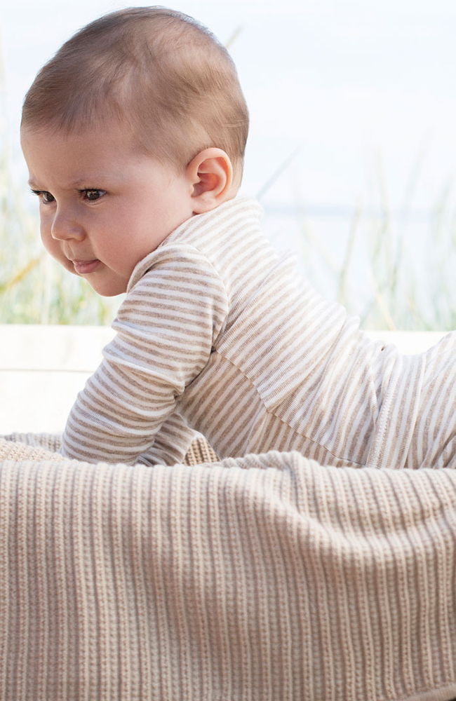 Baby Leggings Stripe - Oat / Offwhite