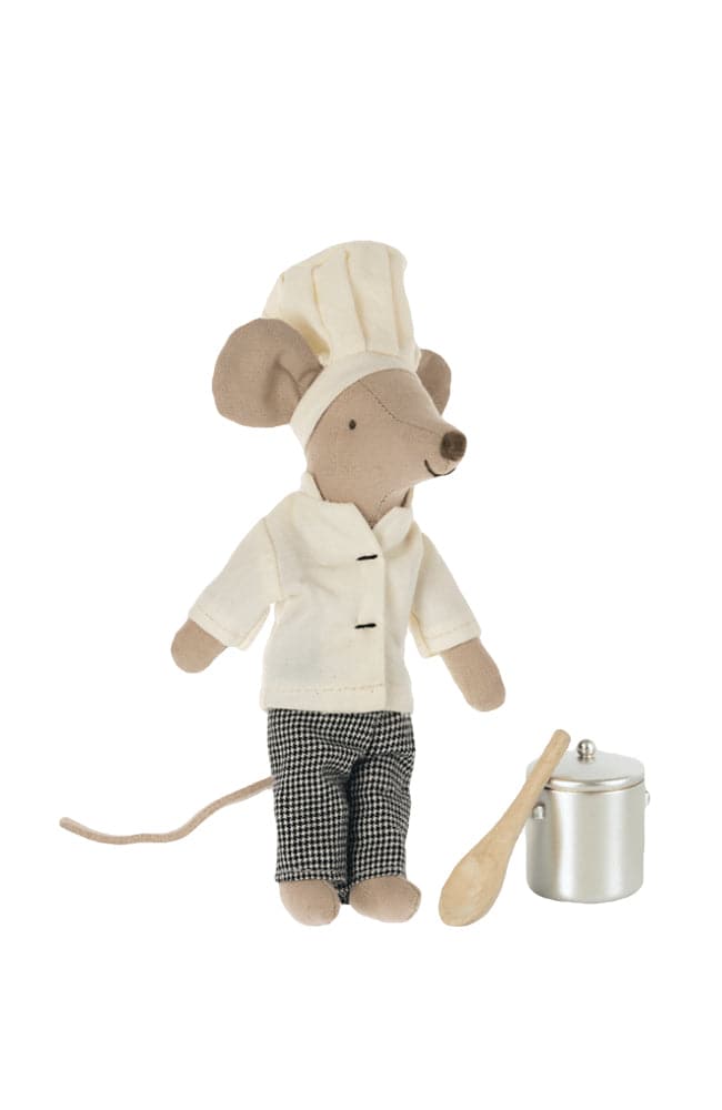 Chef Mouse W. Soup Pot And Spoon