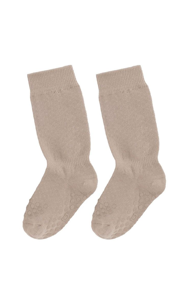 Anti-Slip Pointelle Knee High Socks - Taupe
