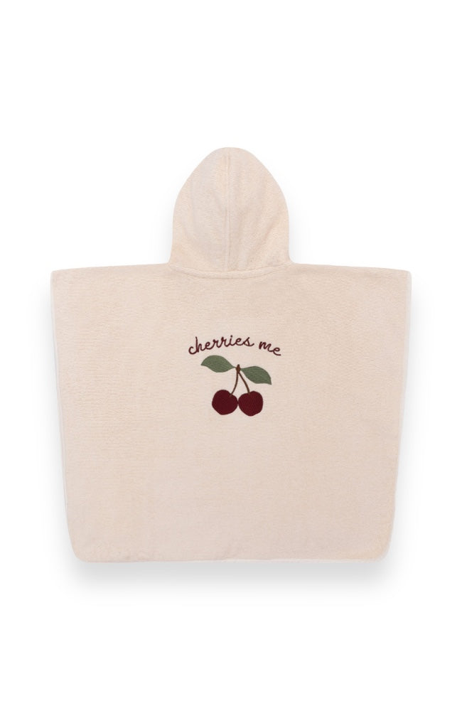 Terry Poncho Embroidery - Cherry