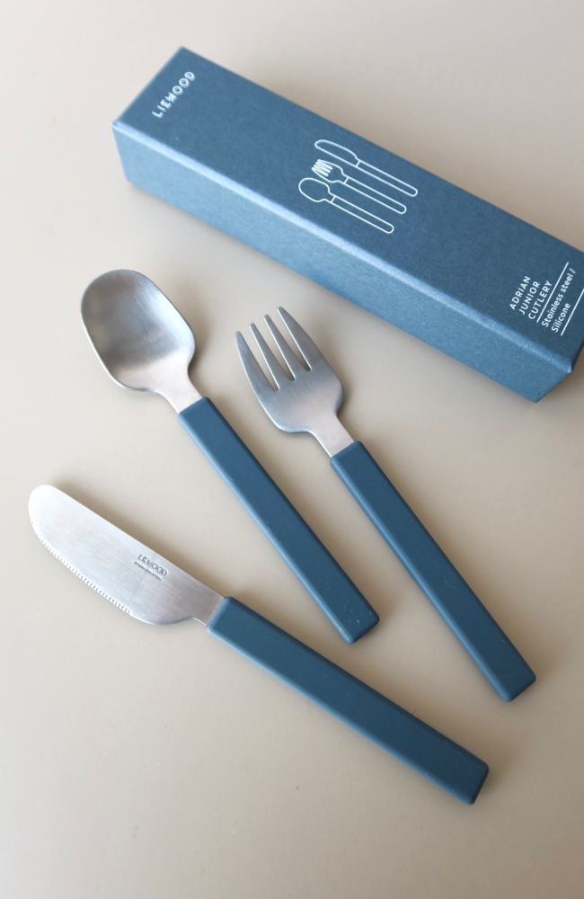 Adrian junior cutlery set - Whale blue