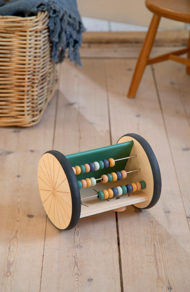 Wooden Activity Roller/Mirror - Woodland