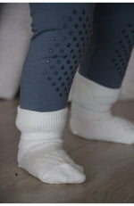 Wool/Silk Anti-Slip Socks - Creme