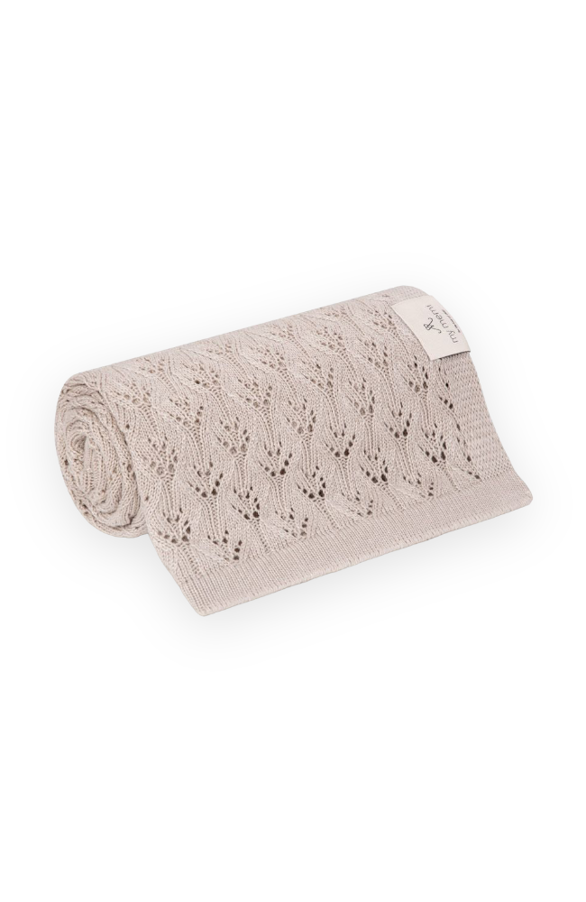 Openwork Bamboo Blanket - Light Beige