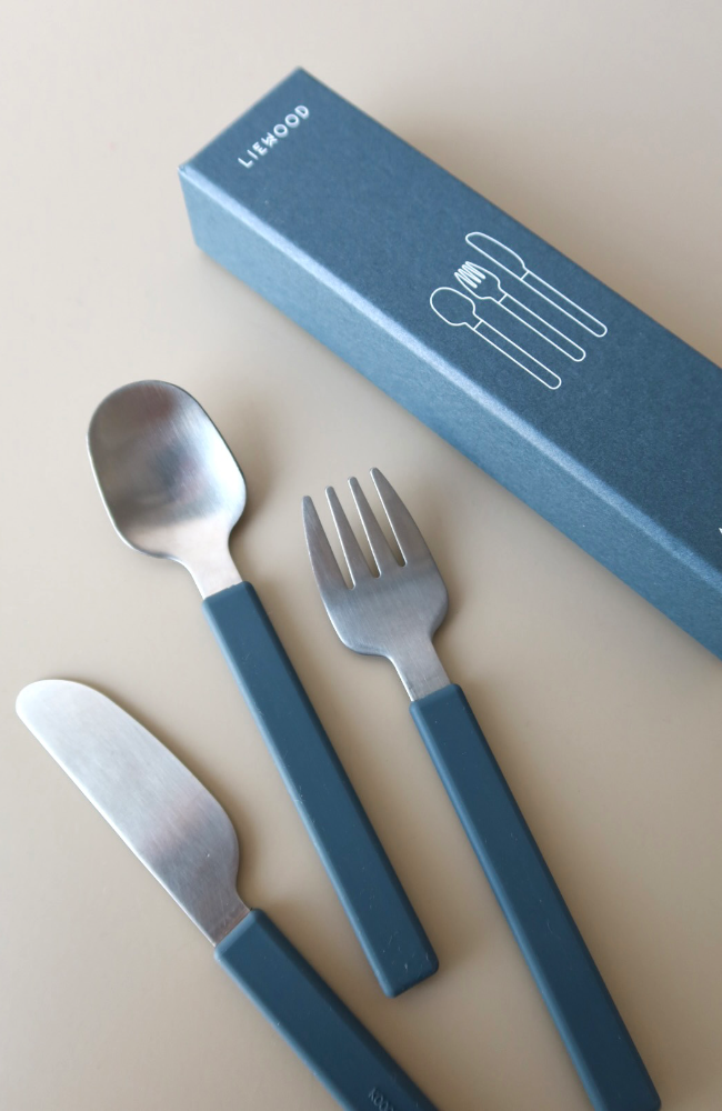 Adrian junior cutlery set - Whale blue