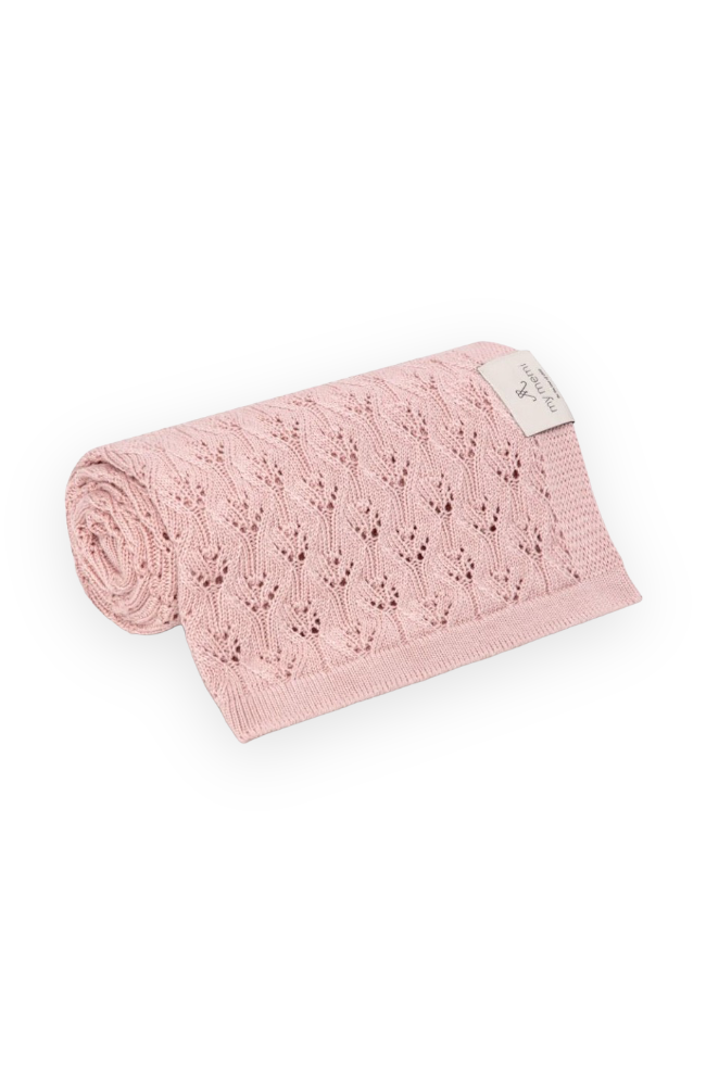 Openwork Bamboo Blanket - Powder Pink