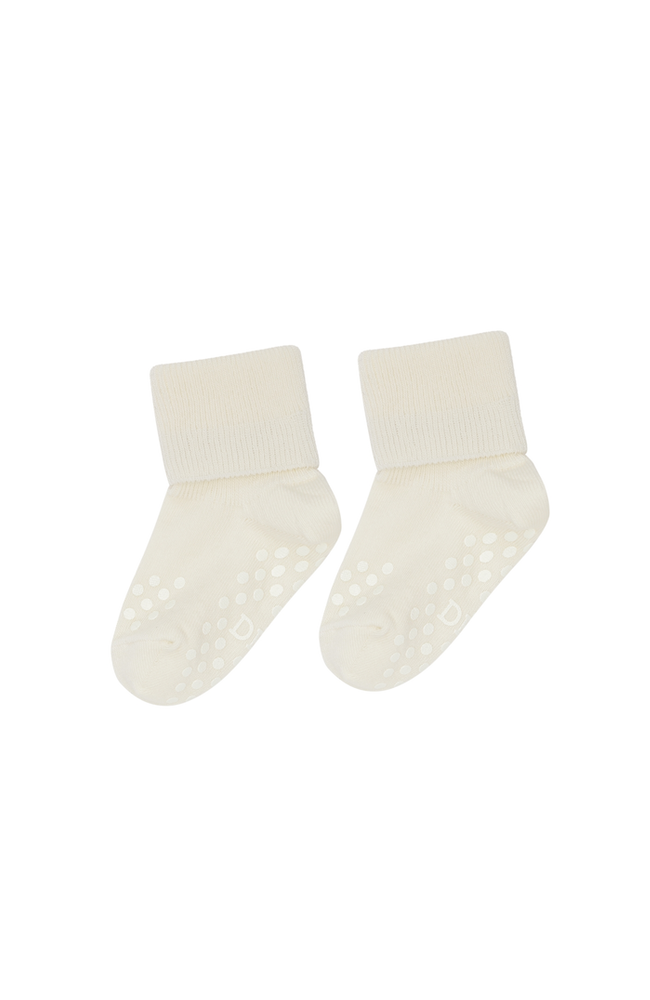Wool/Silk Anti-Slip Socks - Creme