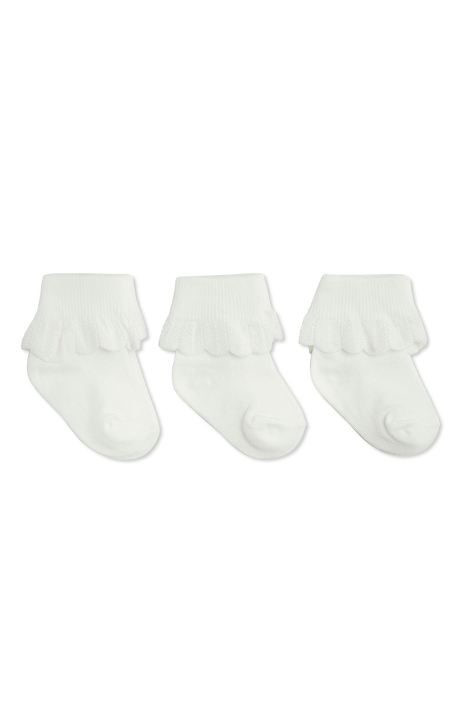 3 Pack Lace Socks - Optic White