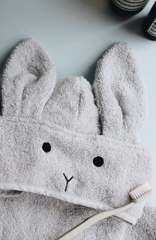 Augusta Hooded Junior Towel - Rabbit/Dumbo Grey