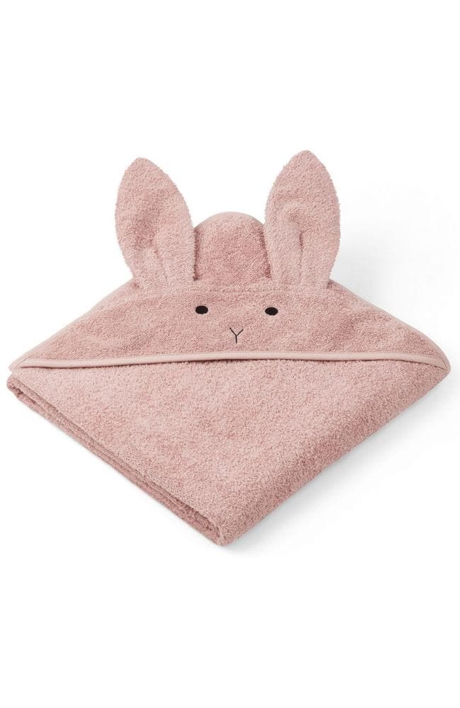 Albert Hooded Baby Towel - Rabbit/Rose