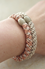 Josefine Armband / Hárteygja - Beige Cobber Glitter