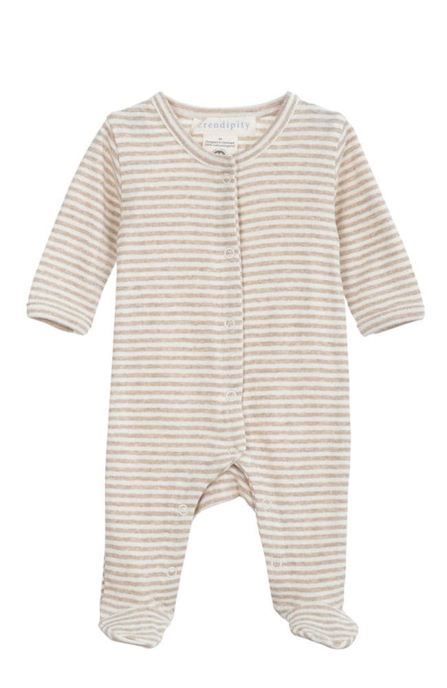 Newborn Stripe Suit - Oat / Off White