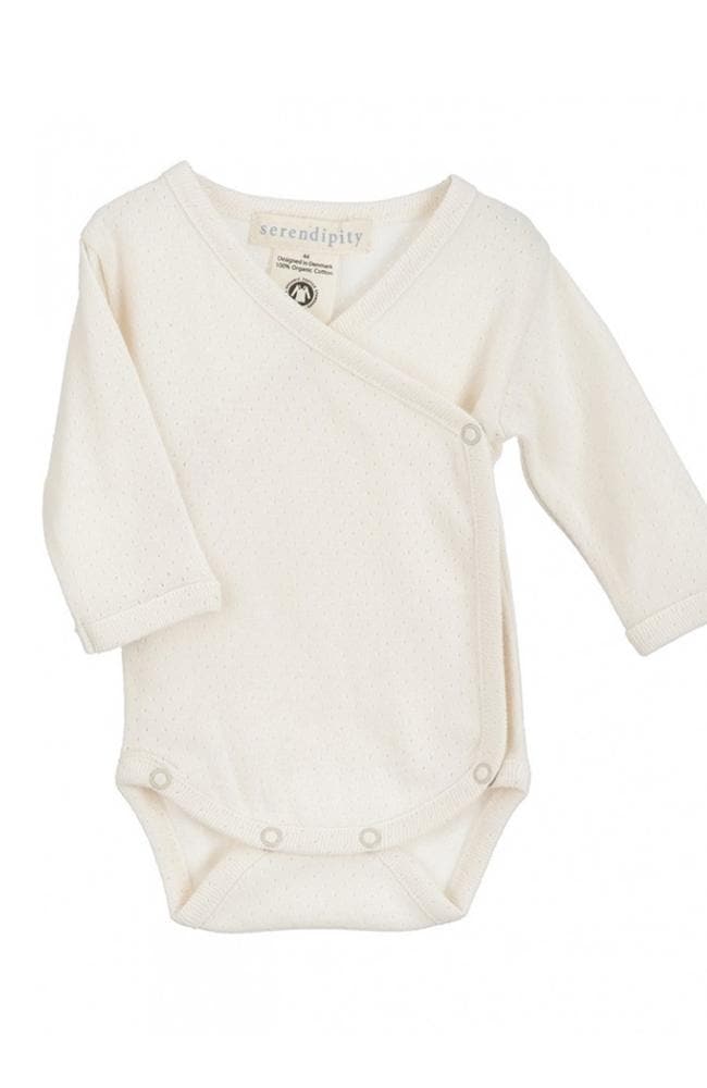 Newborn Wrap Body Rib Pointelle - Offwhite