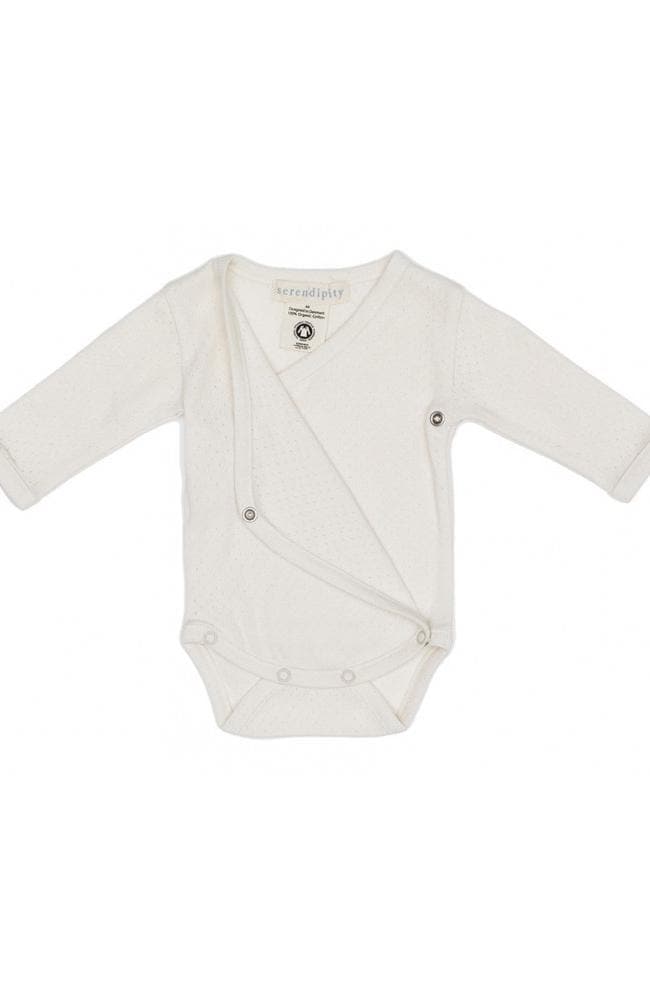 Newborn Wrap Body Rib Pointelle - Offwhite