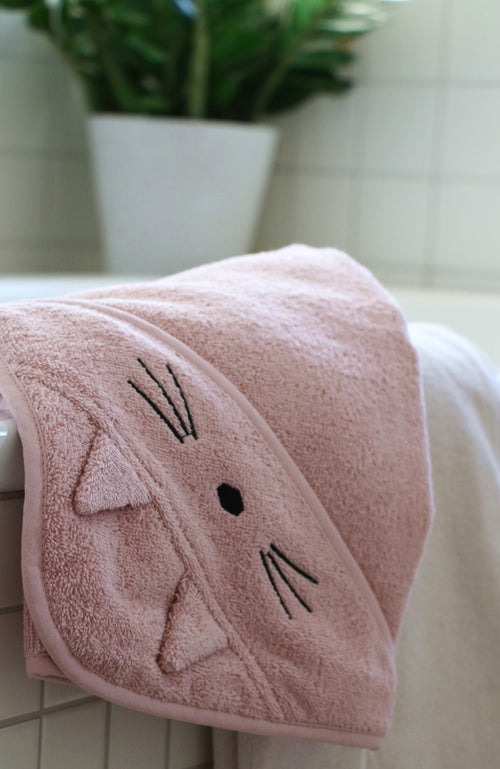 Augusta Hooded Junior Towel - Cat/Rose