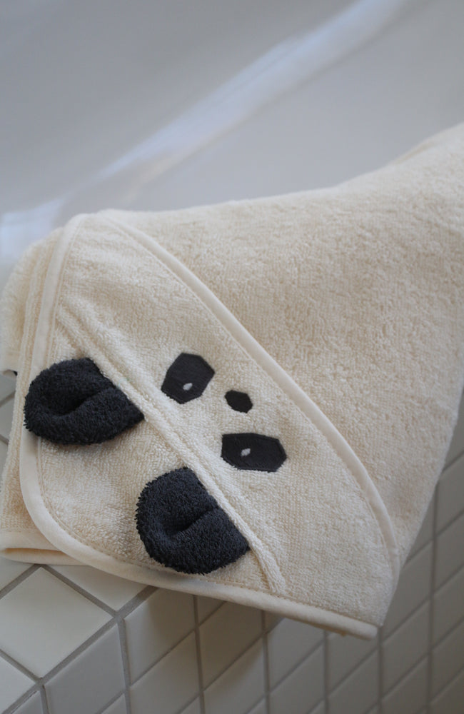 Albert Hooded Baby Towel - Panda/Creme de la Creme